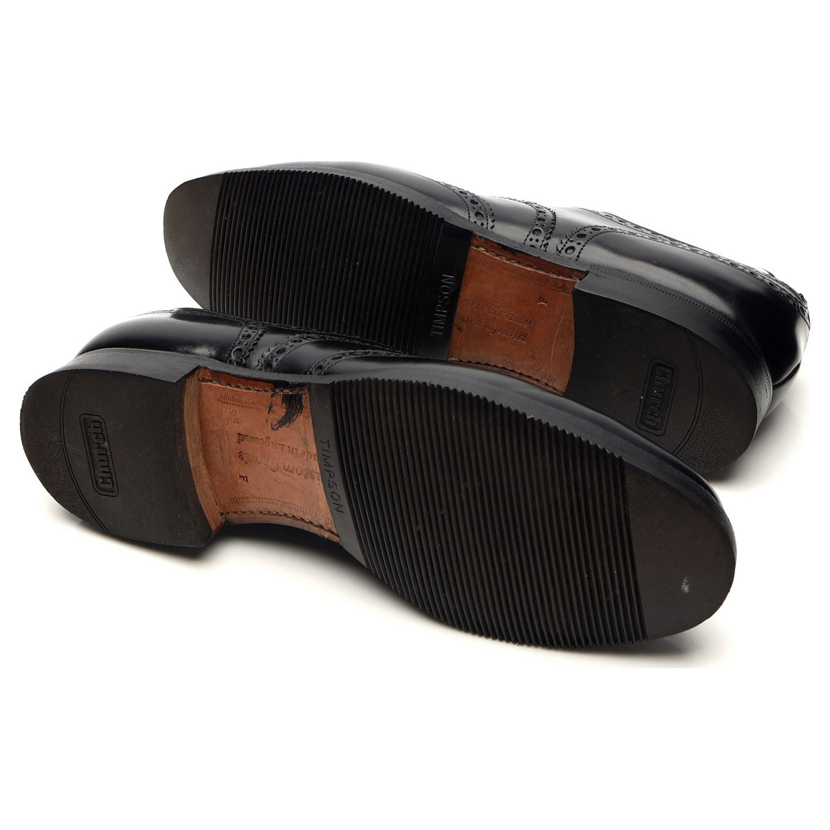 &#39;Burwood&#39; Black Leather Oxford Brogues UK 9.5 F