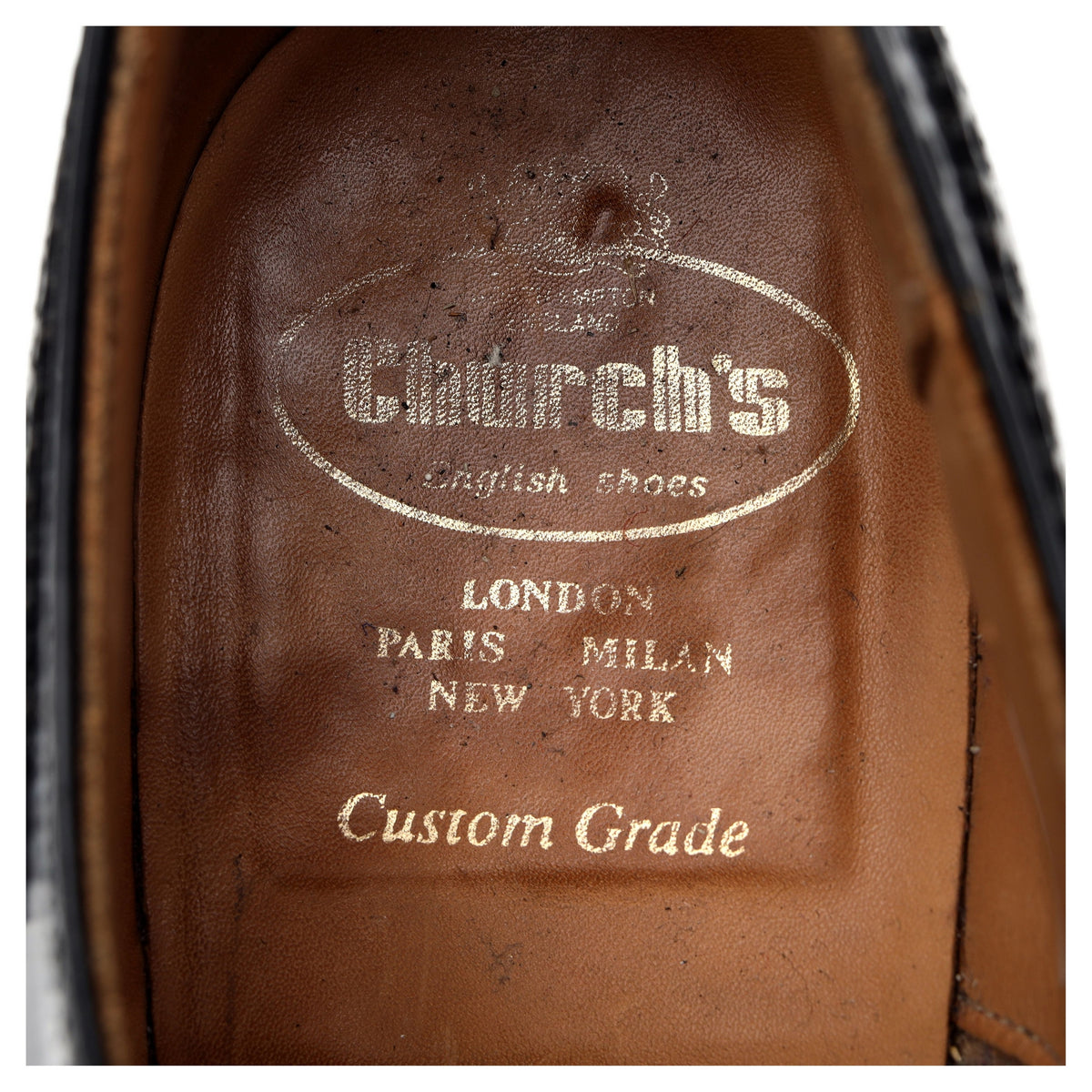 &#39;Burwood&#39; Black Leather Oxford Brogues UK 9.5 F