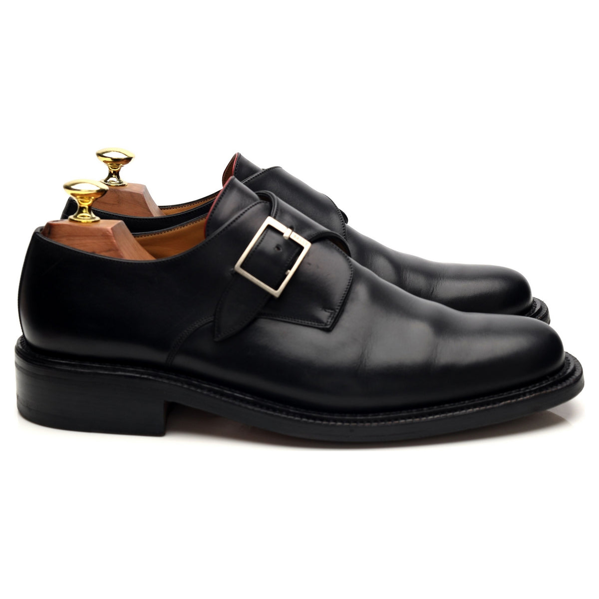 Scribe Black Leather Monk Strap UK 8 F