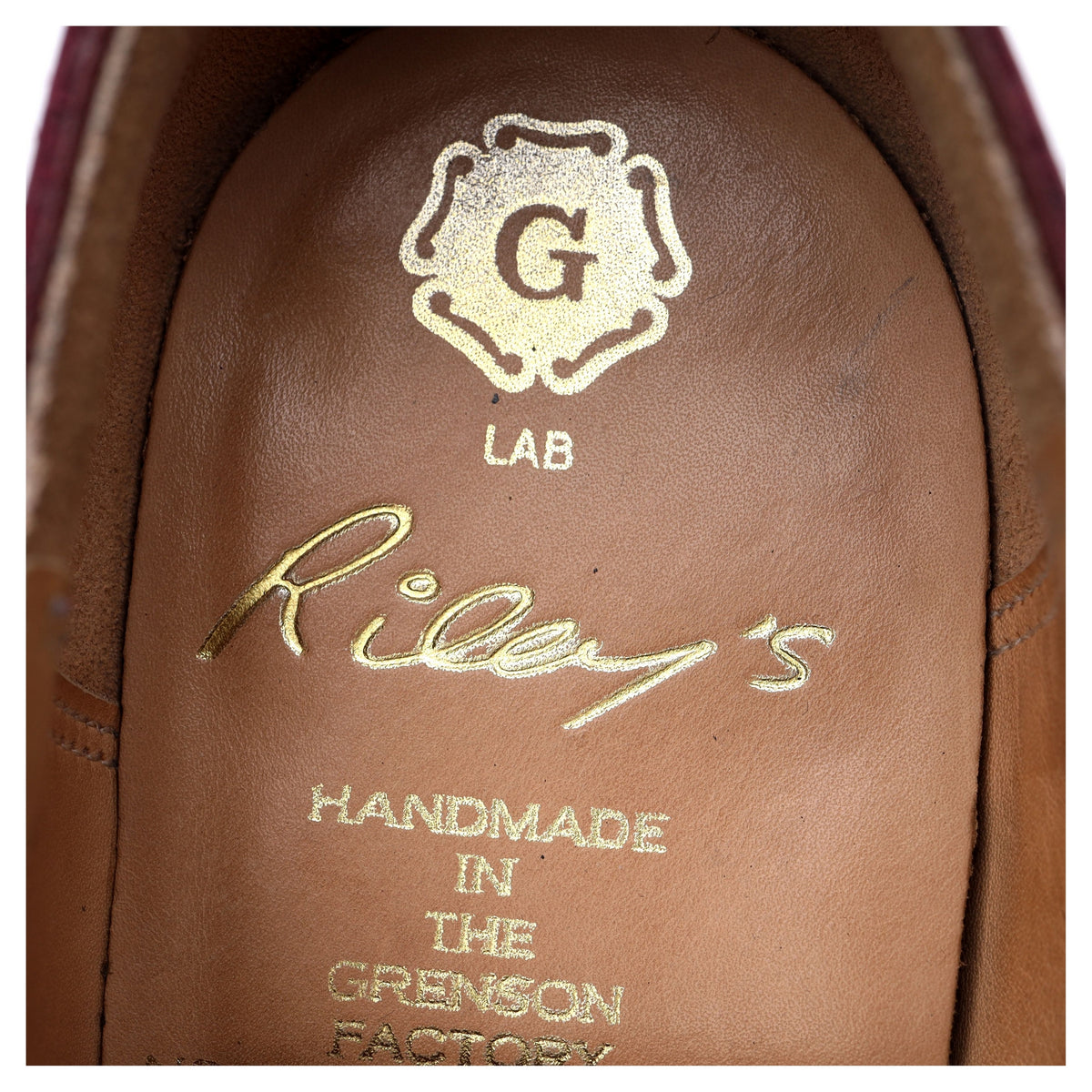 G:Lab Burgundy Leather Derby Brogues UK 8 G