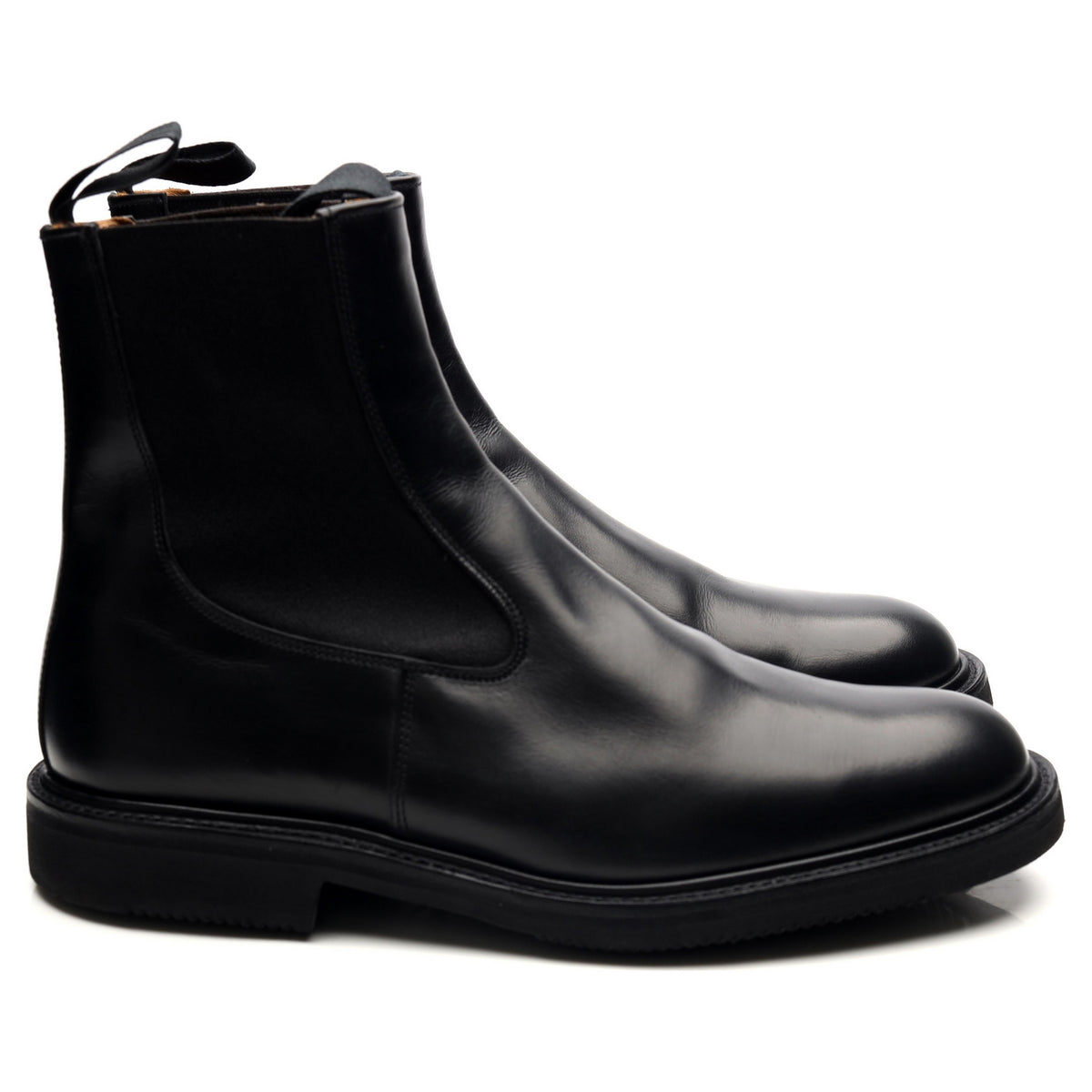 &#39;Stephen&#39; Black Leather Chelsea Boots UK 9