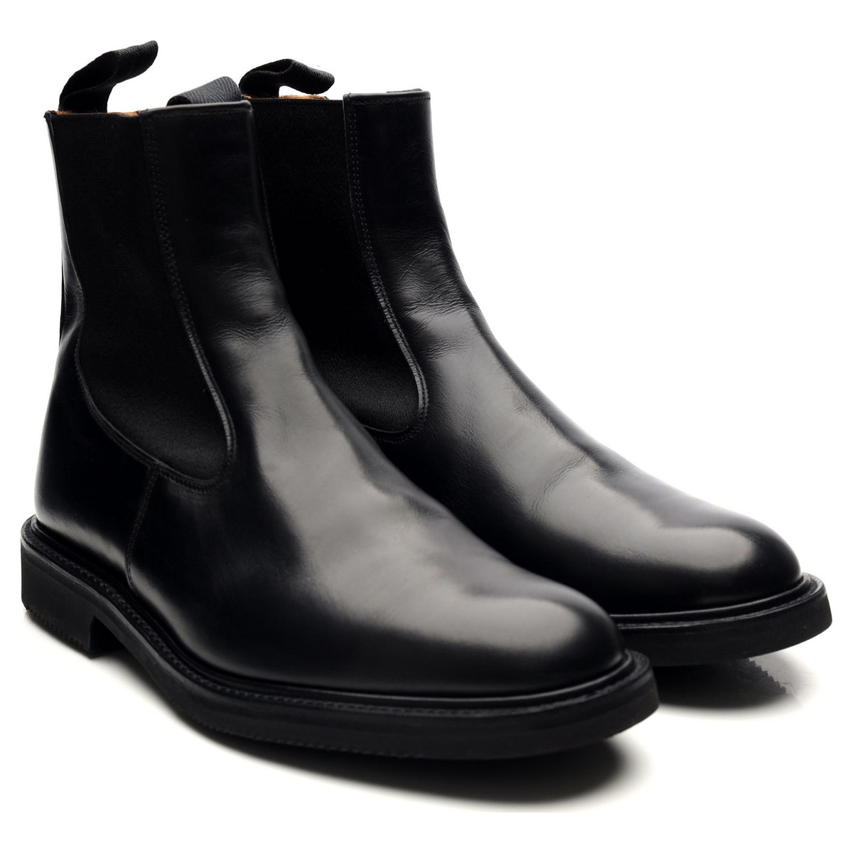 &#39;Stephen&#39; Black Leather Chelsea Boots UK 9