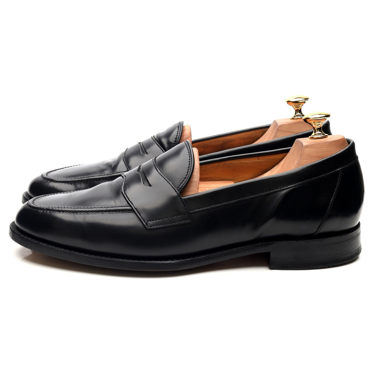&#39;Eton&#39; Black Leather Loafers UK 10 F