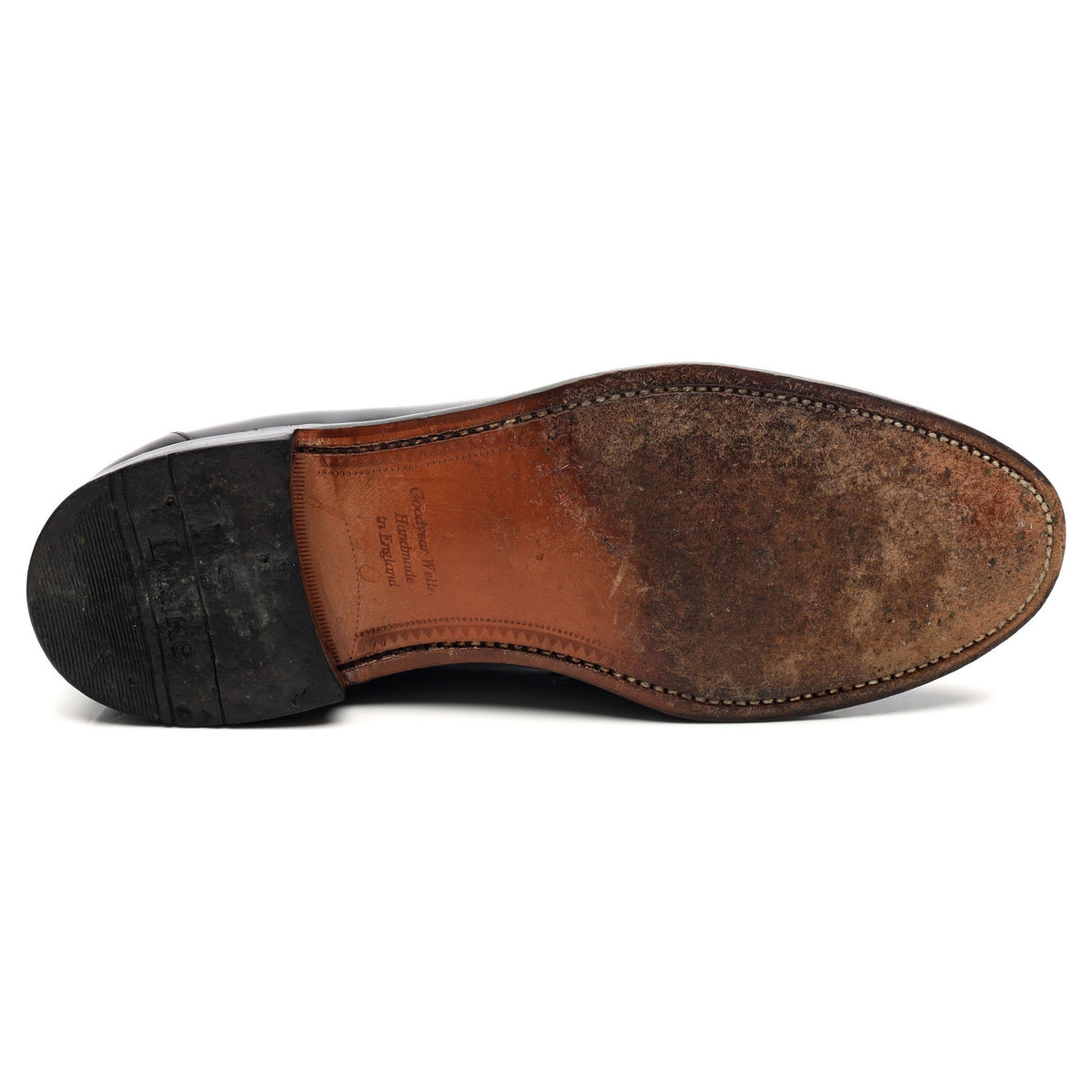 &#39;Eton&#39; Black Leather Loafers UK 10 F