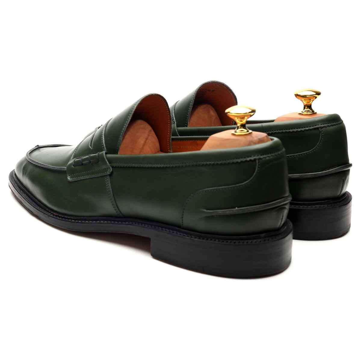 &#39;James&#39; Green Leather Loafers UK 11.5