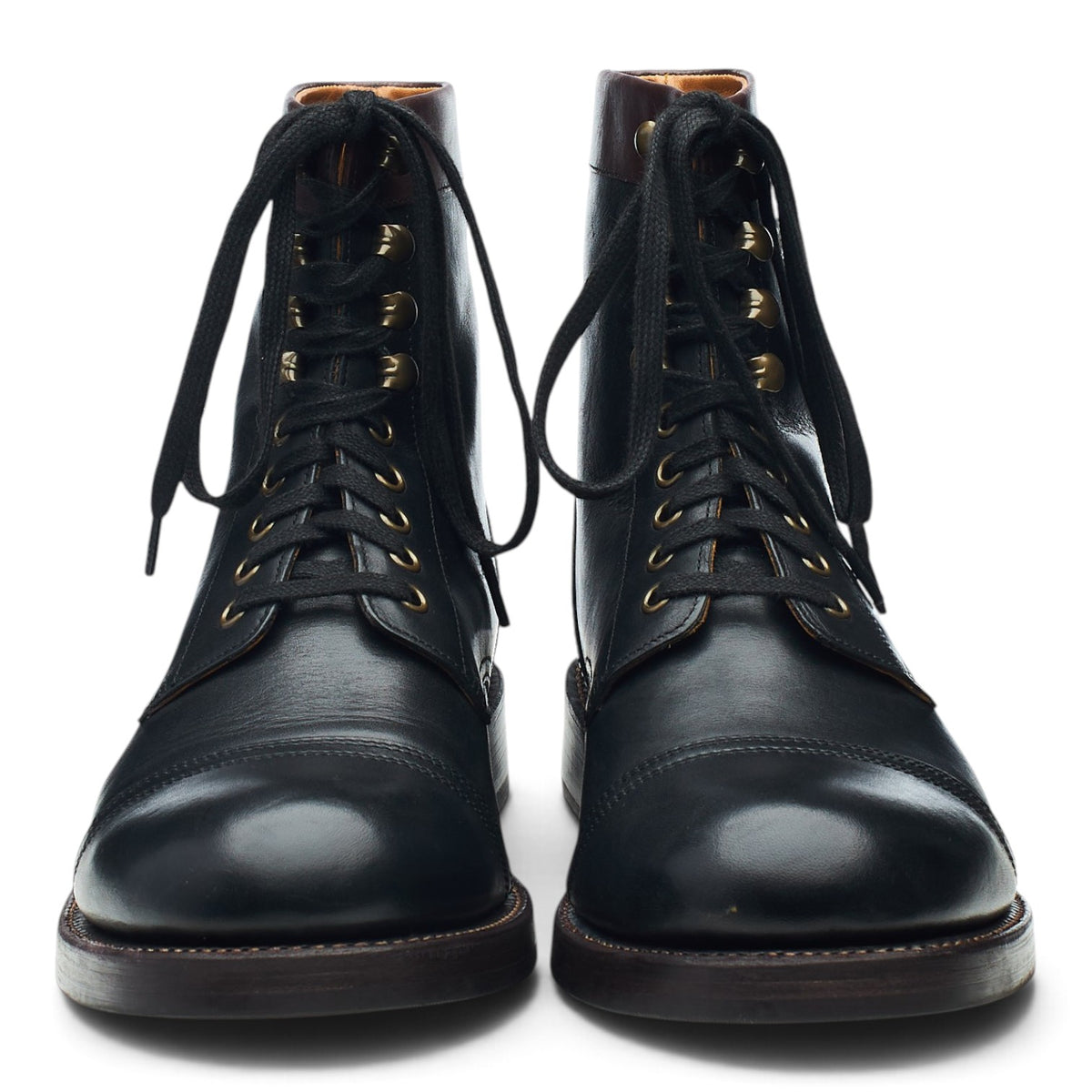 'Dudley' Black Leather Boots UK 9 G