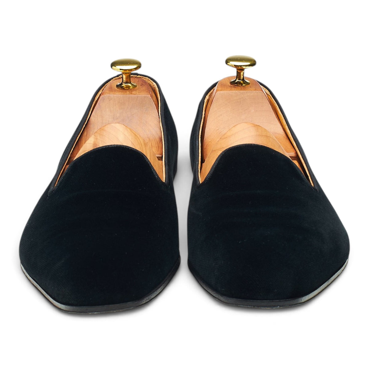 'Ronald' Black Velvet Slipper UK 9 E