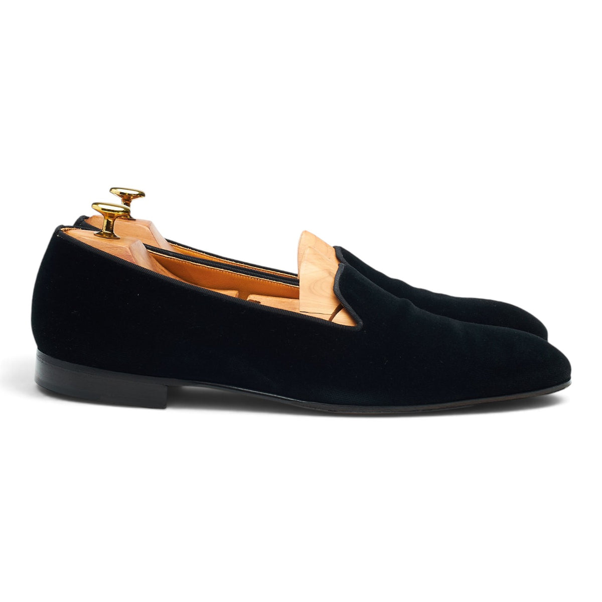 'Ronald' Black Velvet Slipper UK 9 E