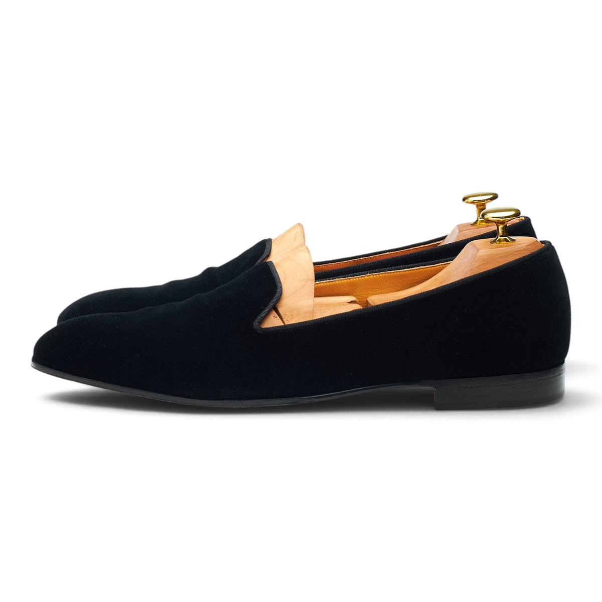 'Ronald' Black Velvet Slipper UK 9 E