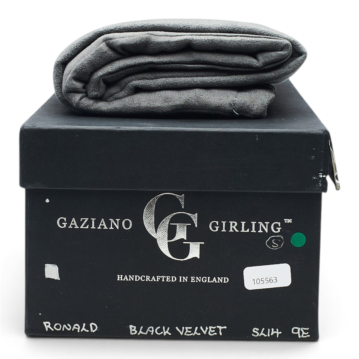 'Ronald' Black Velvet Slipper UK 9 E