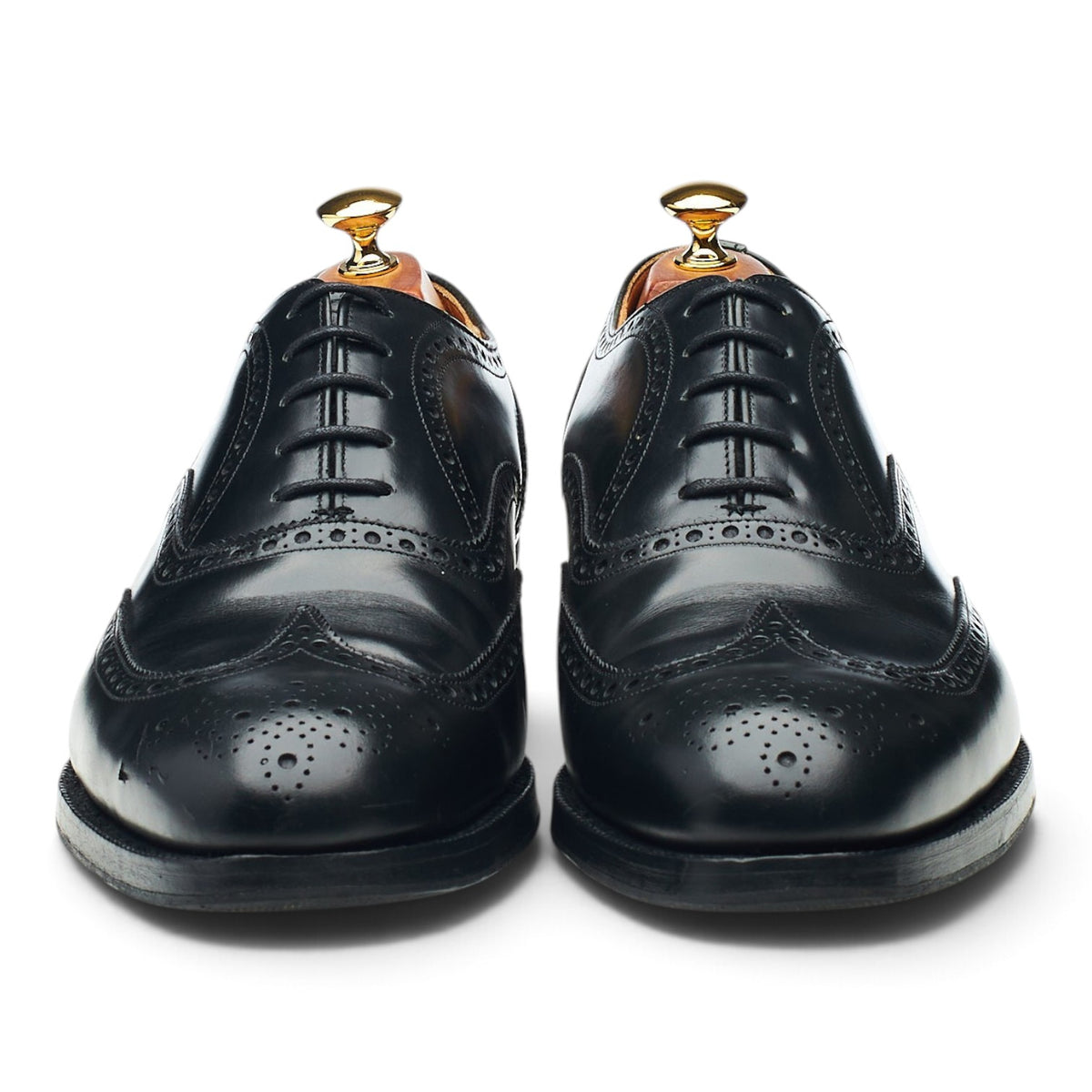 'Canterbury' Black Leather Oxford Brogues UK 10 F