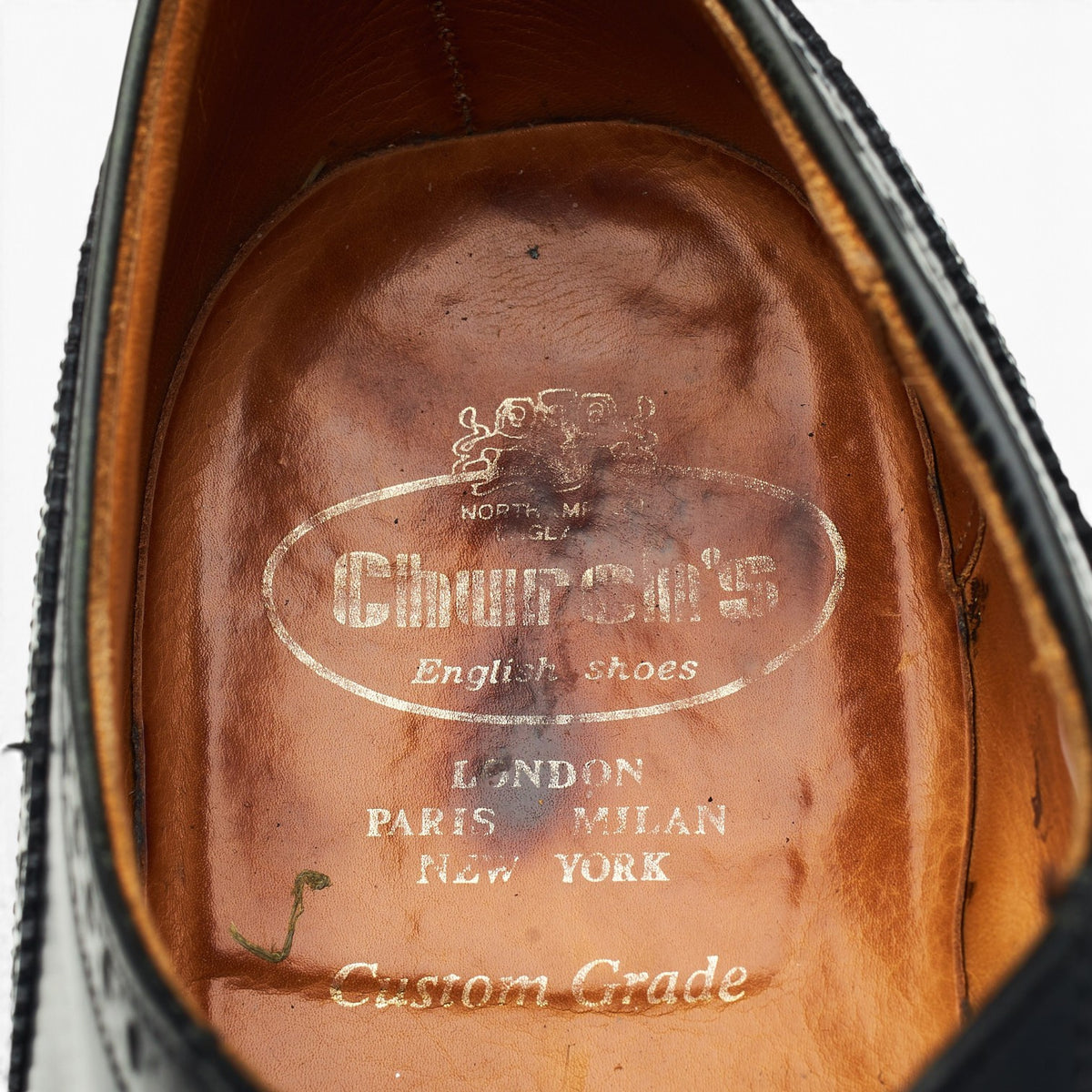 'Canterbury' Black Leather Oxford Brogues UK 10 F