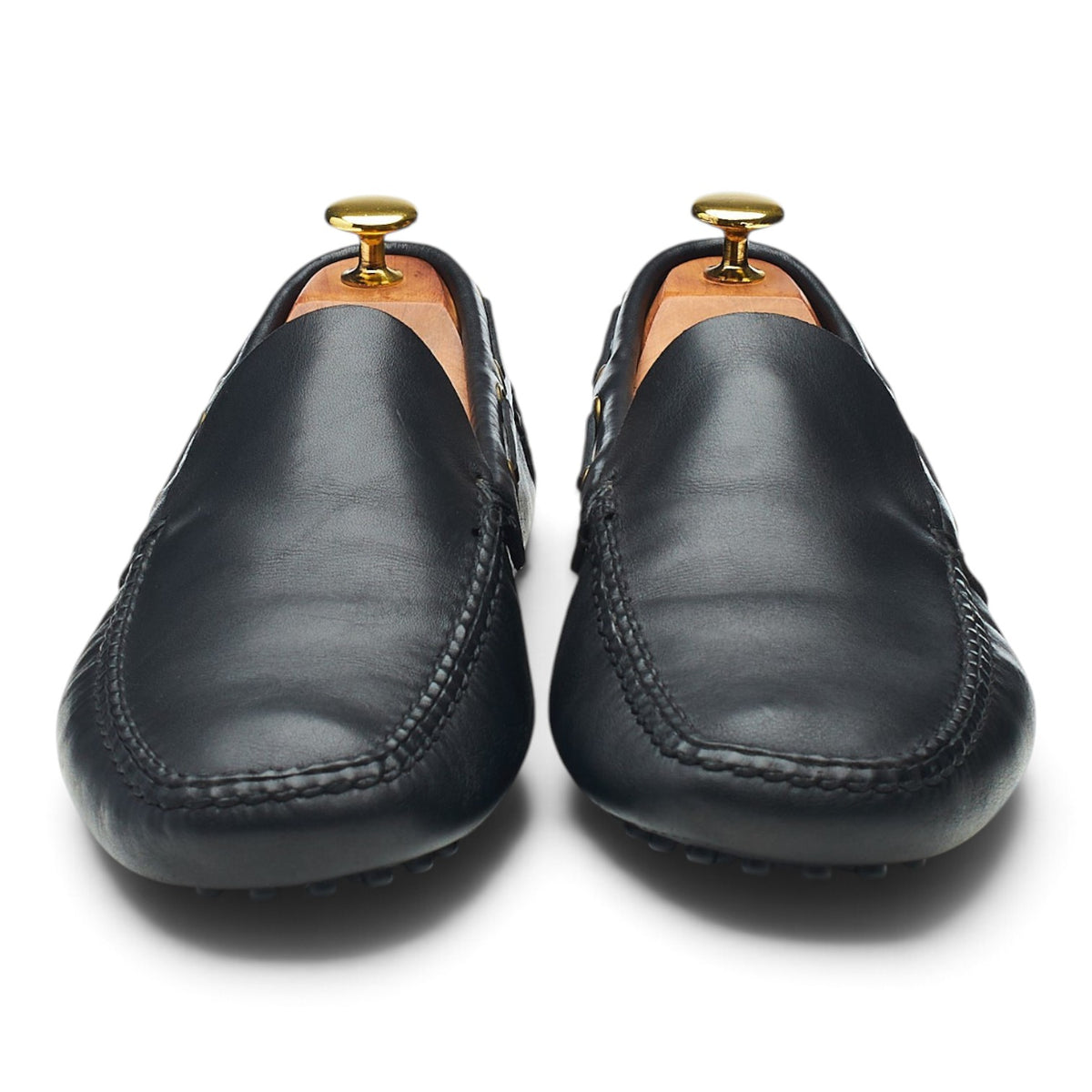 Black Leather Driving Loafers UK 8