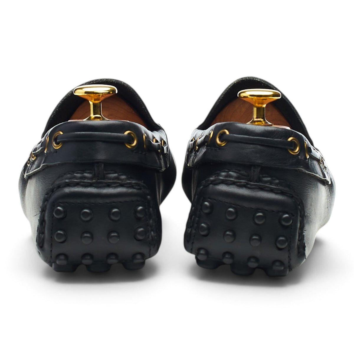 Black Leather Driving Loafers UK 8