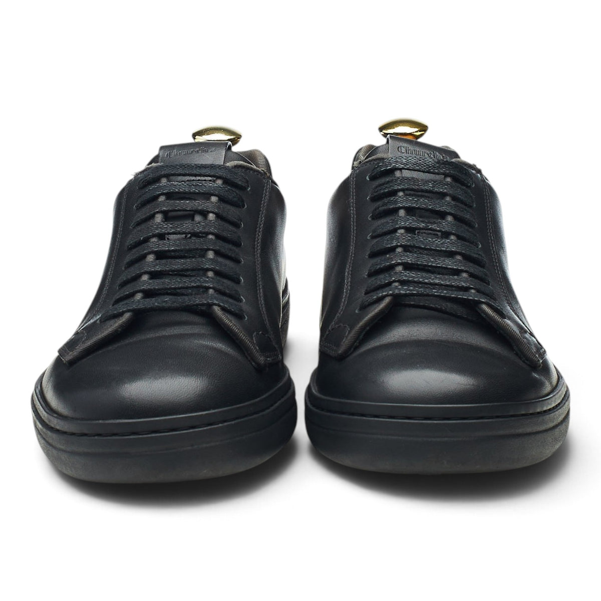 'Mirfield' Black Leather Sneakers UK 6.5