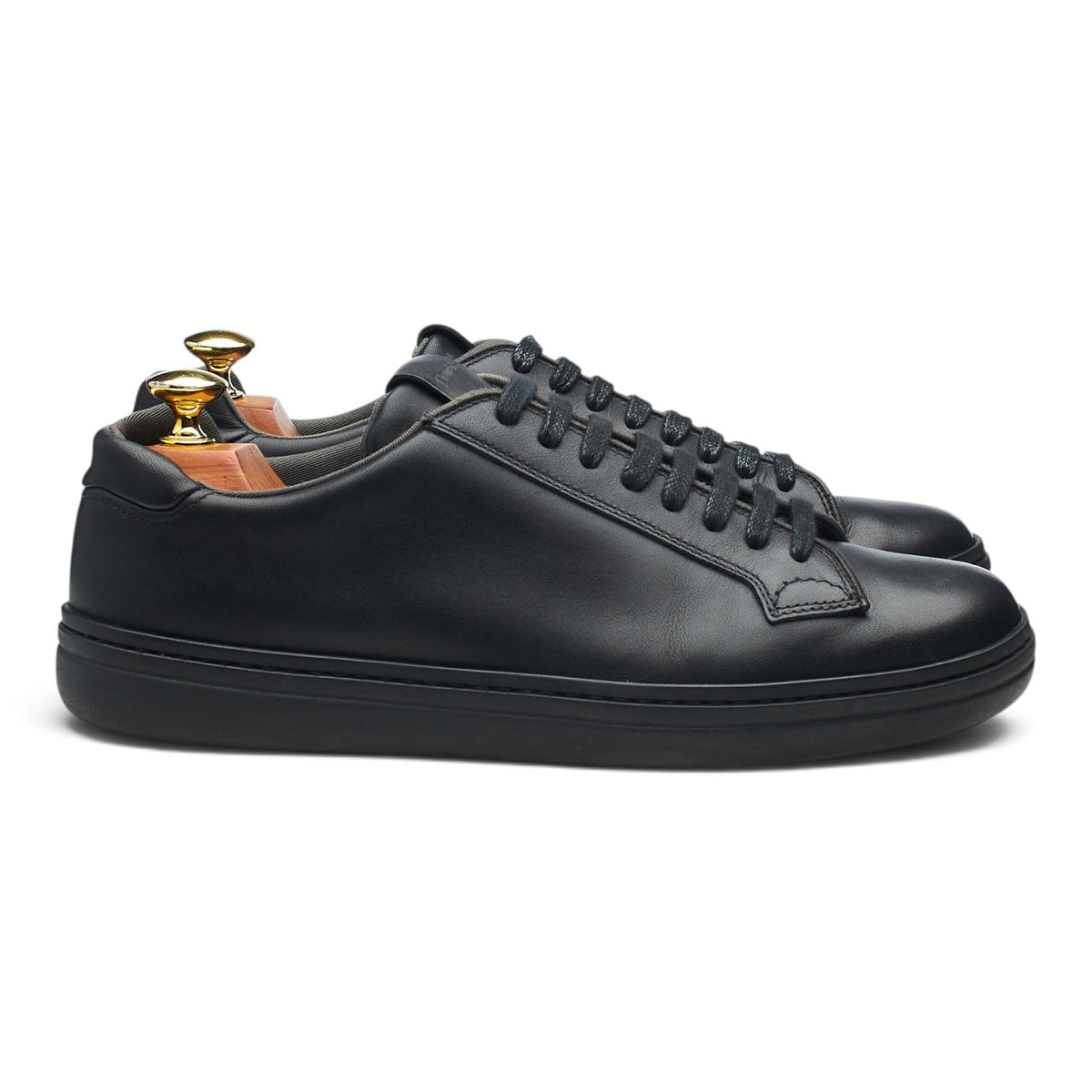 'Mirfield' Black Leather Sneakers UK 6.5