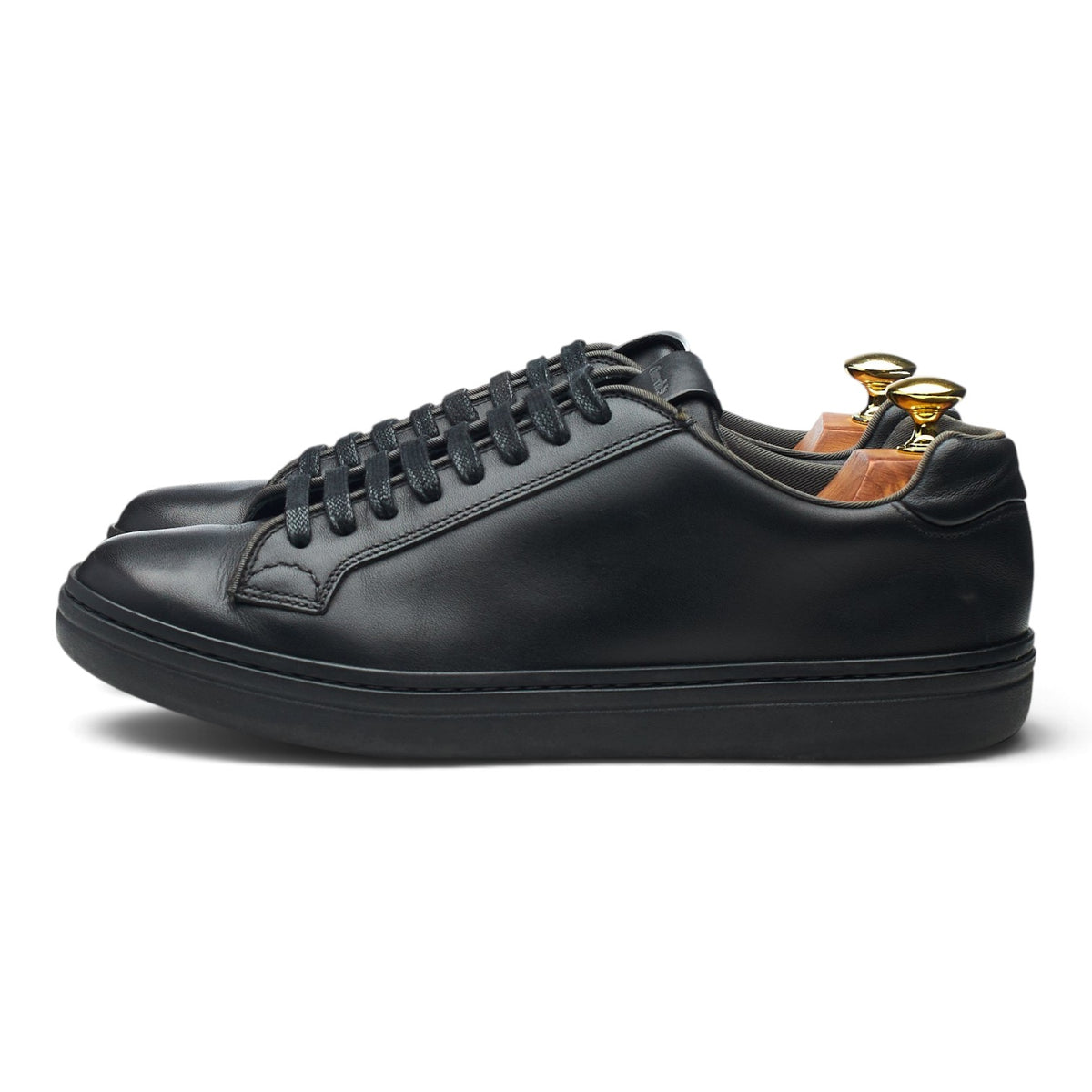 'Mirfield' Black Leather Sneakers UK 6.5