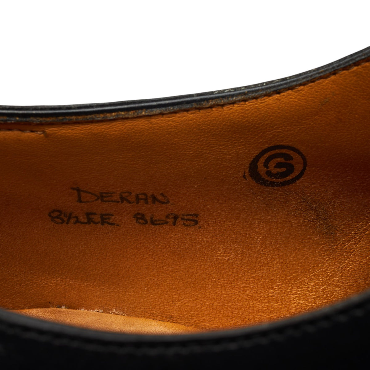 'Deran' Black Leather Cap Toe Derby UK 8.5 EE