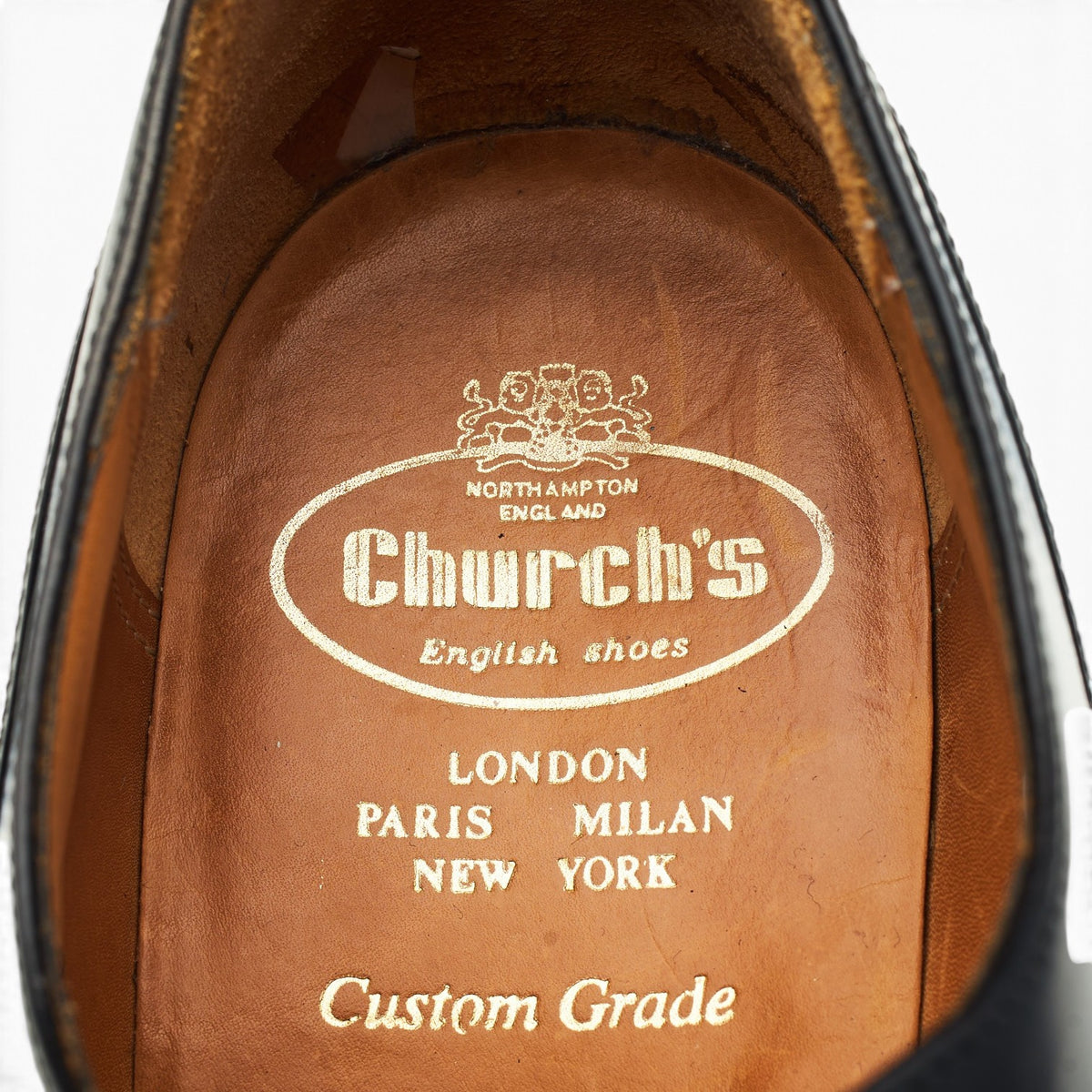 'Alain' Black Leather Oxford UK 10 F