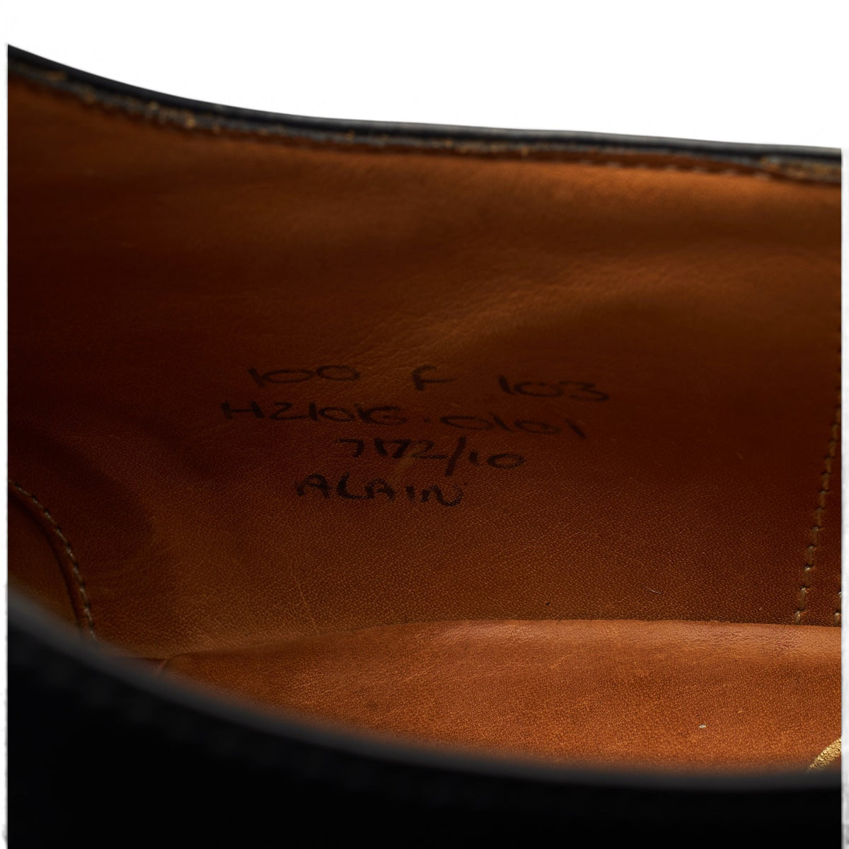 'Alain' Black Leather Oxford UK 10 F