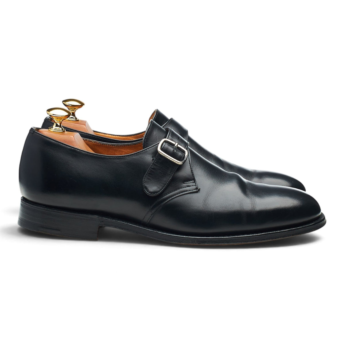 'Becket' Black Leather Monk Strap UK 6.5 F