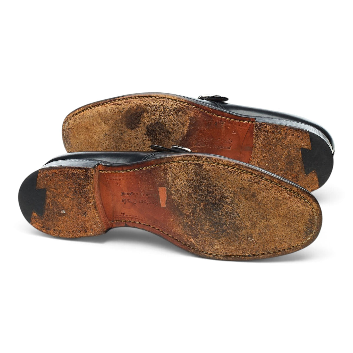 'Becket' Black Leather Monk Strap UK 6.5 F