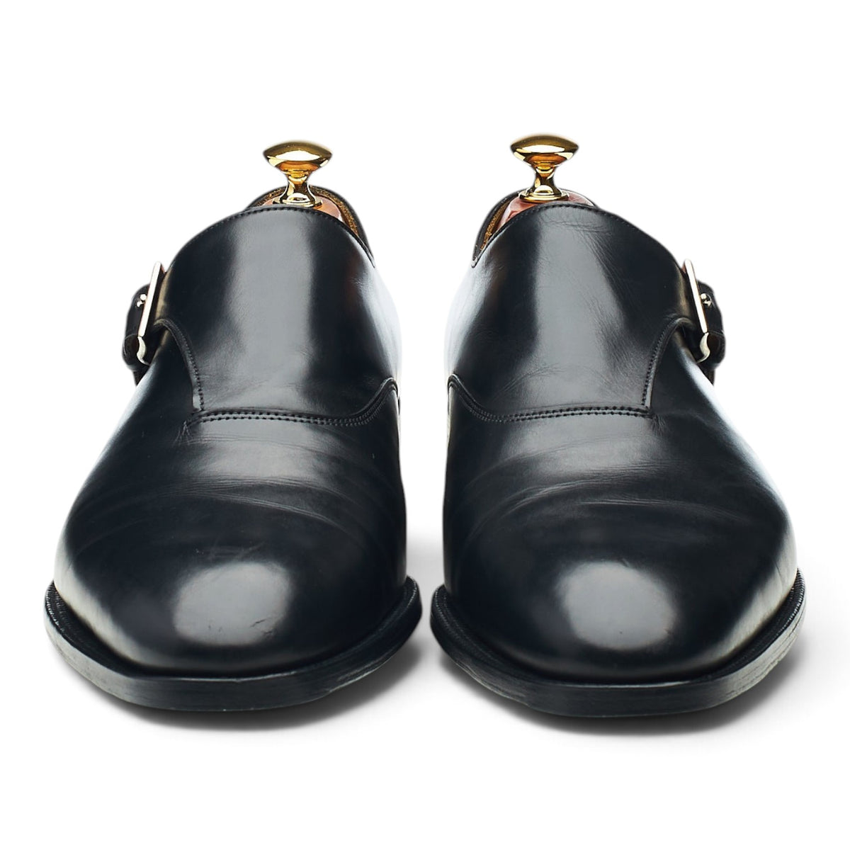 'Jermyn II' Black Leather Monk Strap UK 9 EE