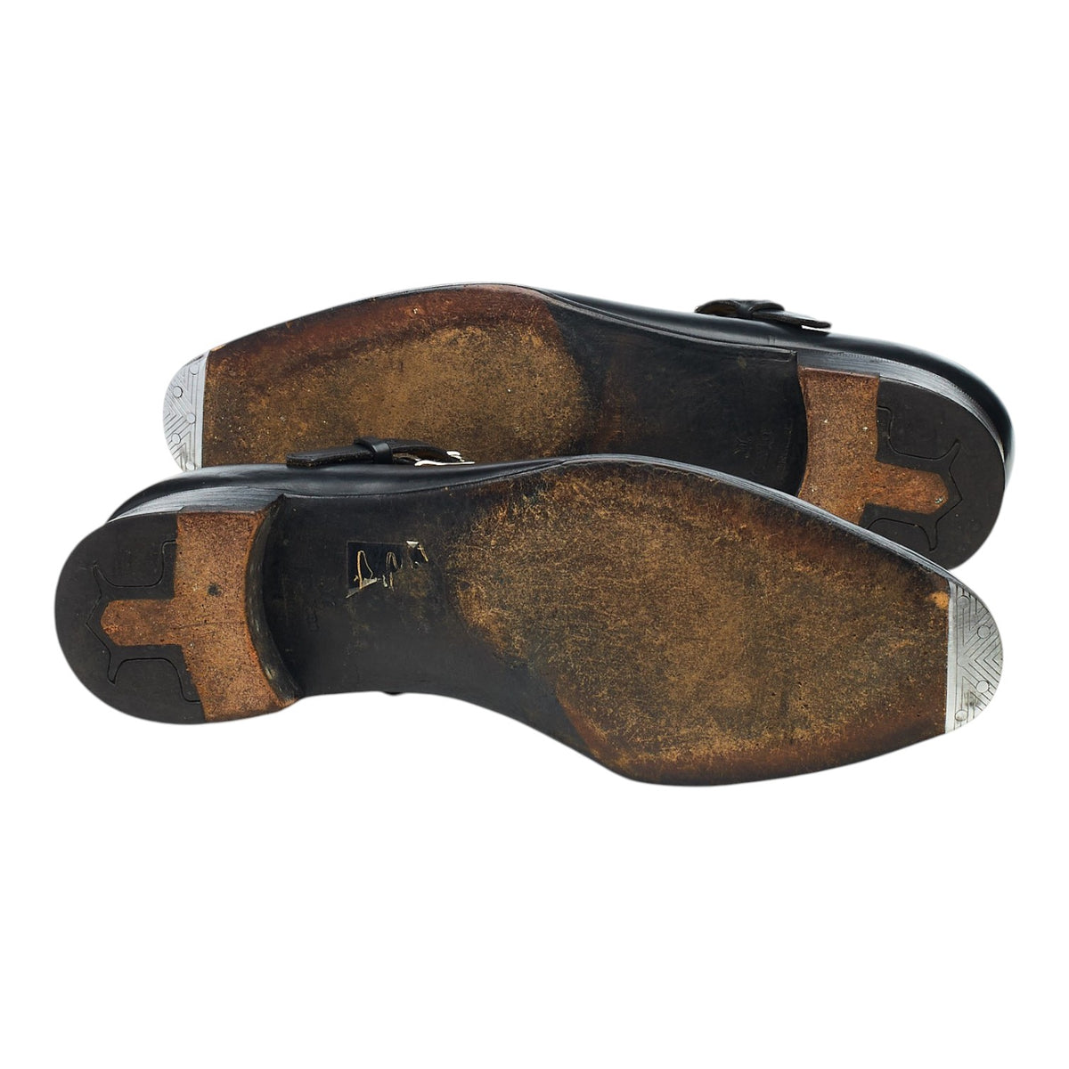 'Jermyn II' Black Leather Monk Strap UK 9 EE