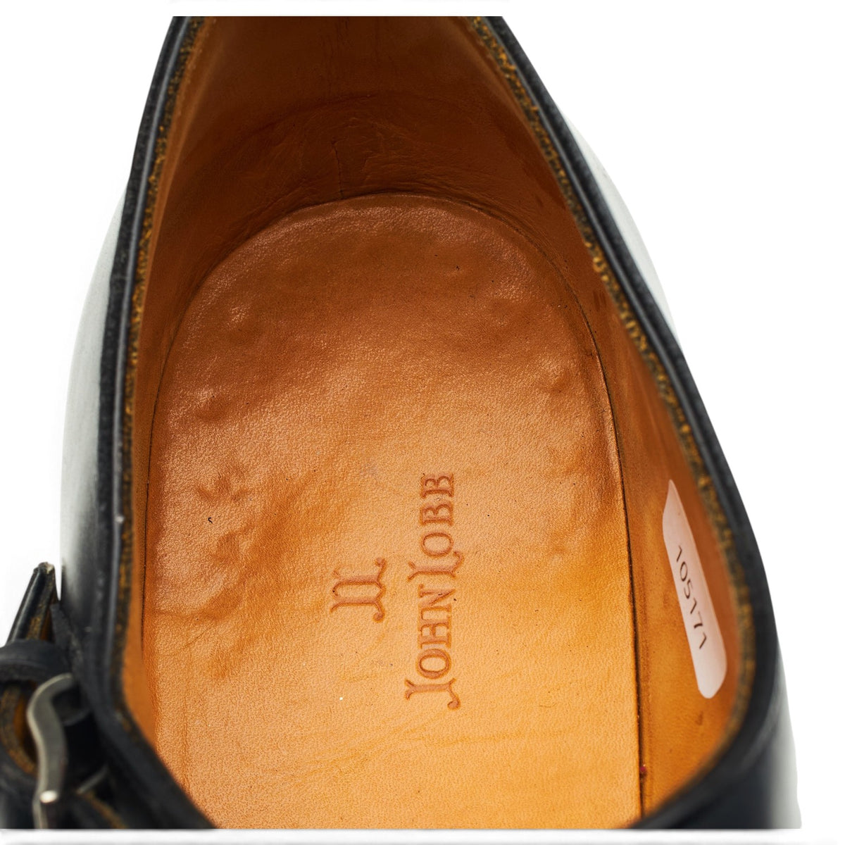 'Jermyn II' Black Leather Monk Strap UK 9 EE