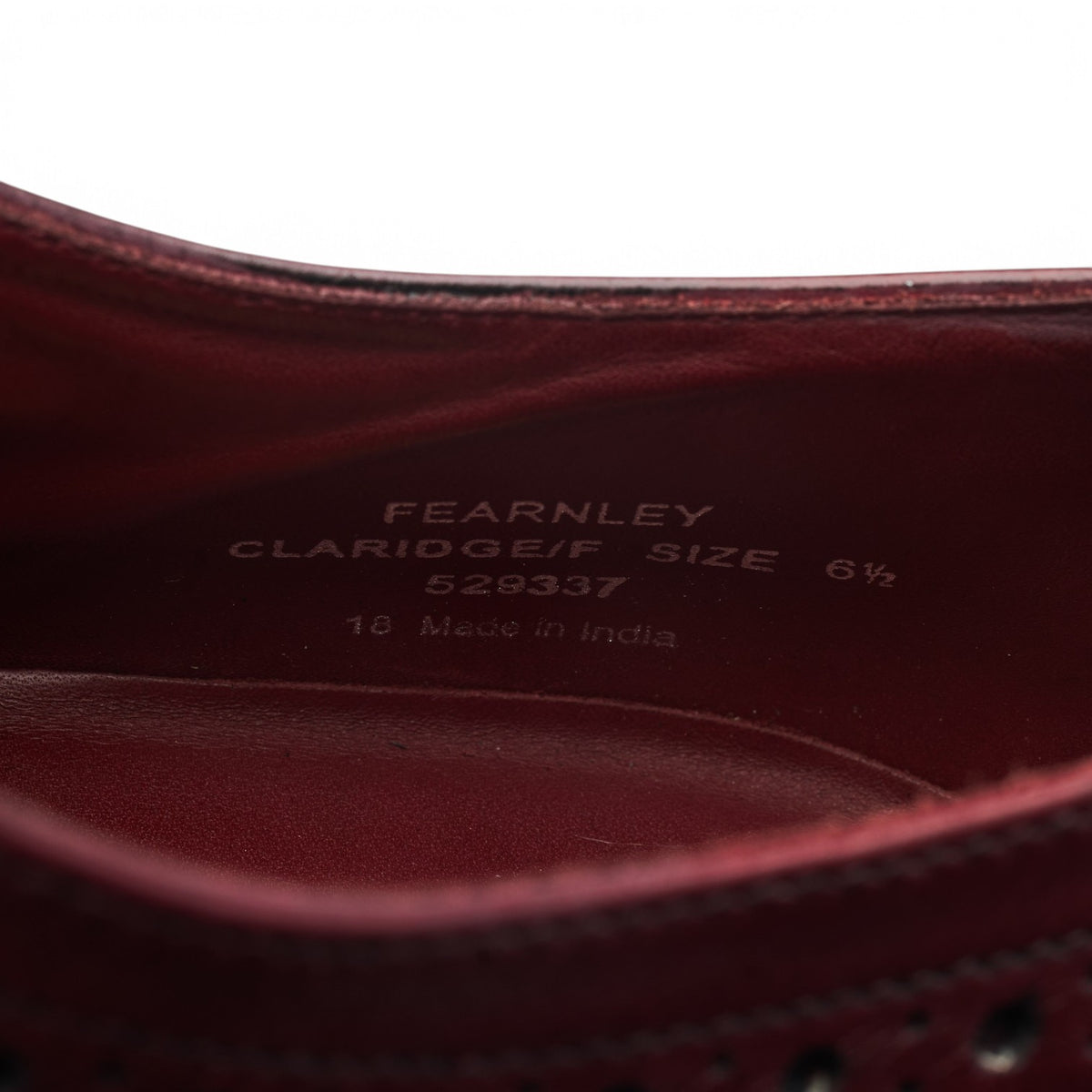 Design 'Fearnley' Burgundy Leather Oxford Brogues UK 6.5 F