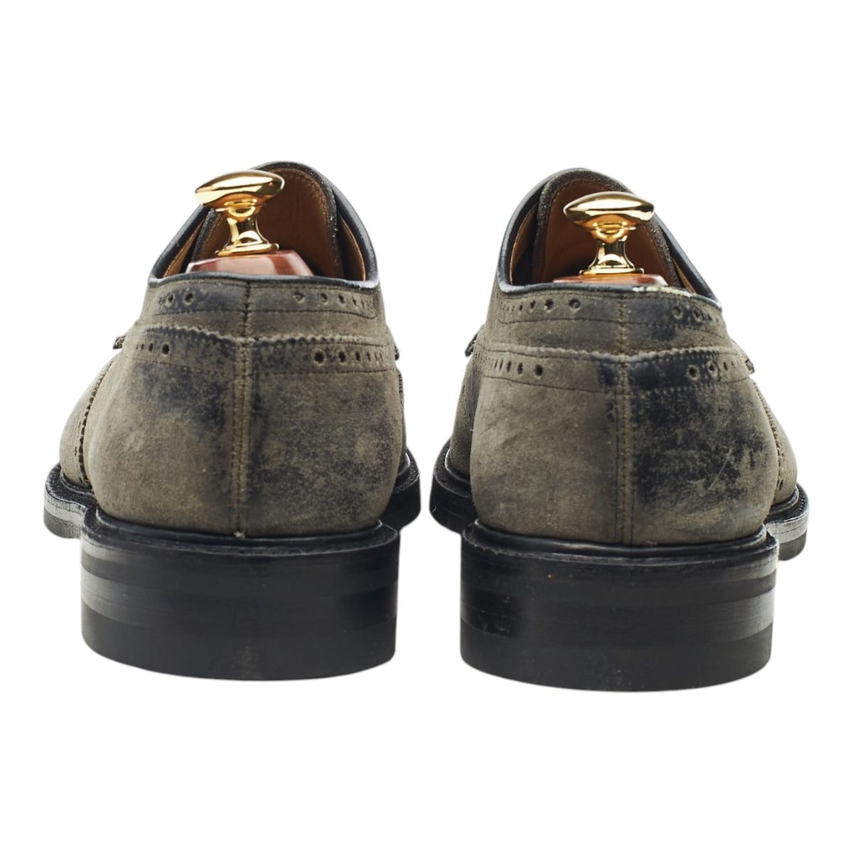 'Cotterstock 2' Grey Waxed Suede Derby Brogues UK 9 F