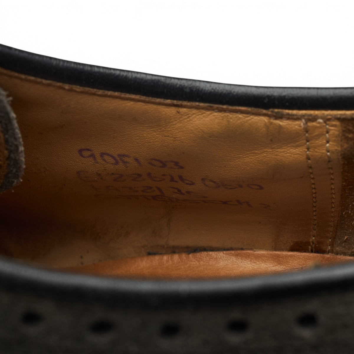 'Cotterstock 2' Grey Waxed Suede Derby Brogues UK 9 F