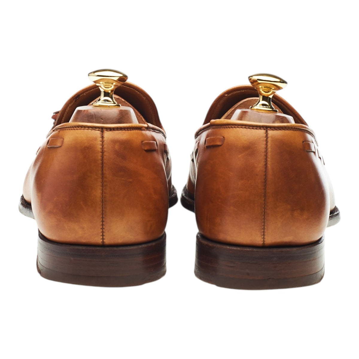 'Adrian' Tan Brown Leather Tassel Loafers UK 10 E