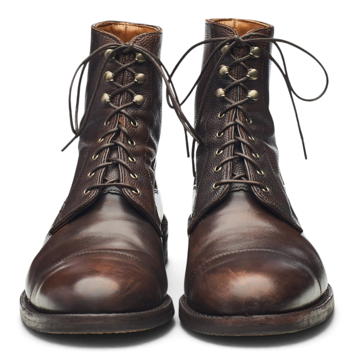 'Sullivan Street' Dark Brown Grain Leather Boots UK 9 US 10 E