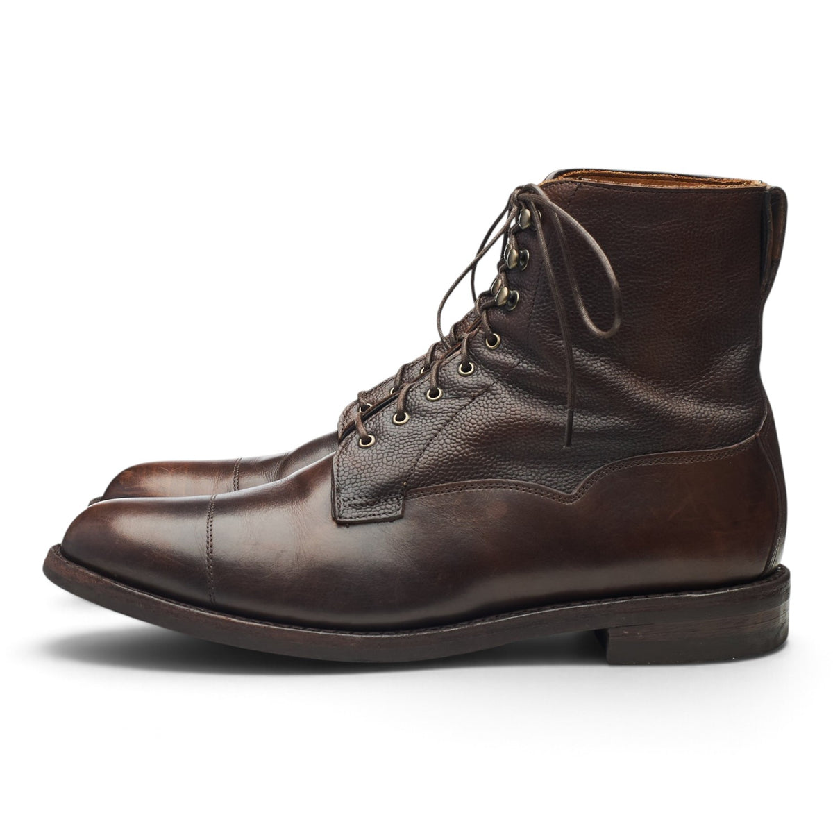 'Sullivan Street' Dark Brown Grain Leather Boots UK 9 US 10 E