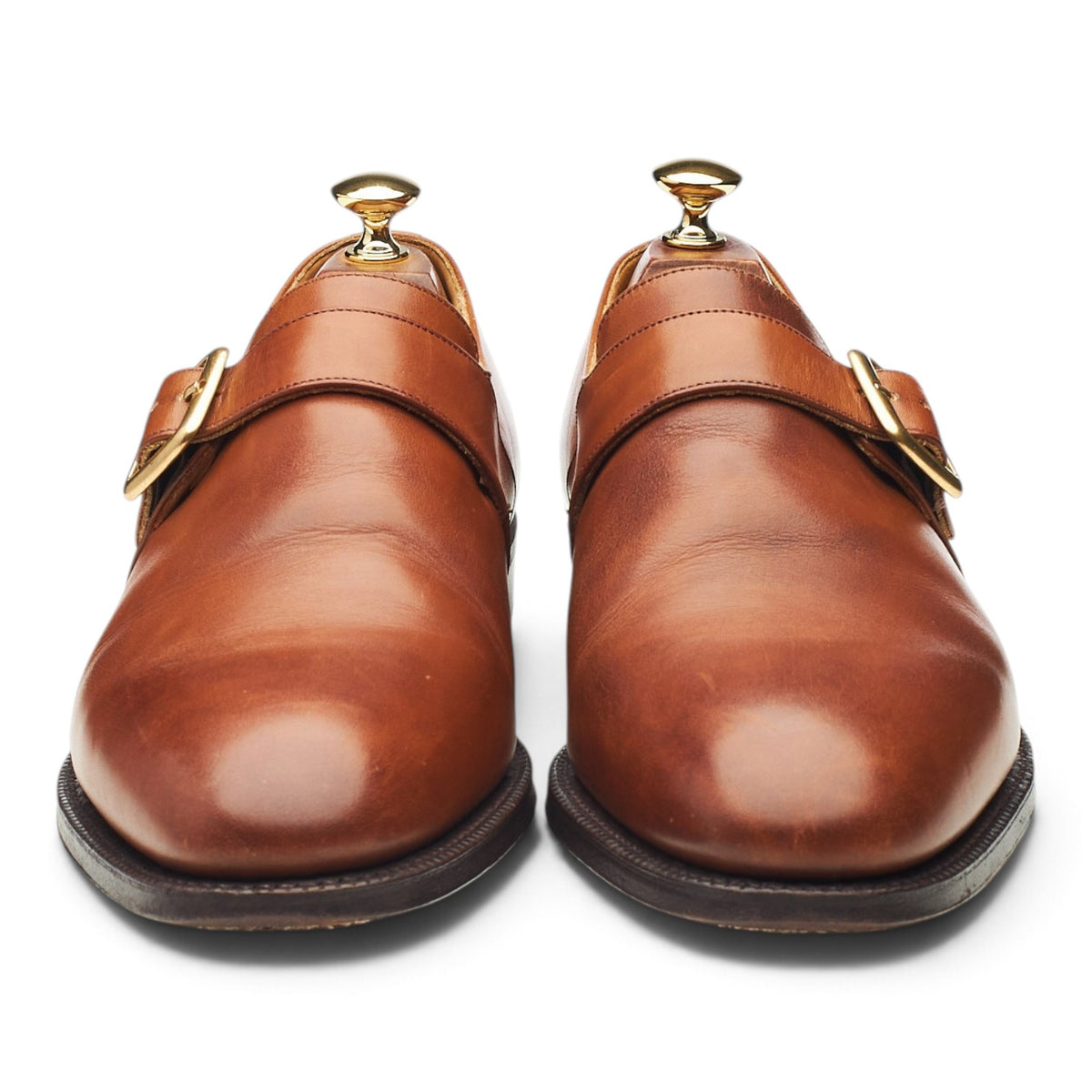 'Sydney' Tan Brown Leather Monk Strap UK 9 G