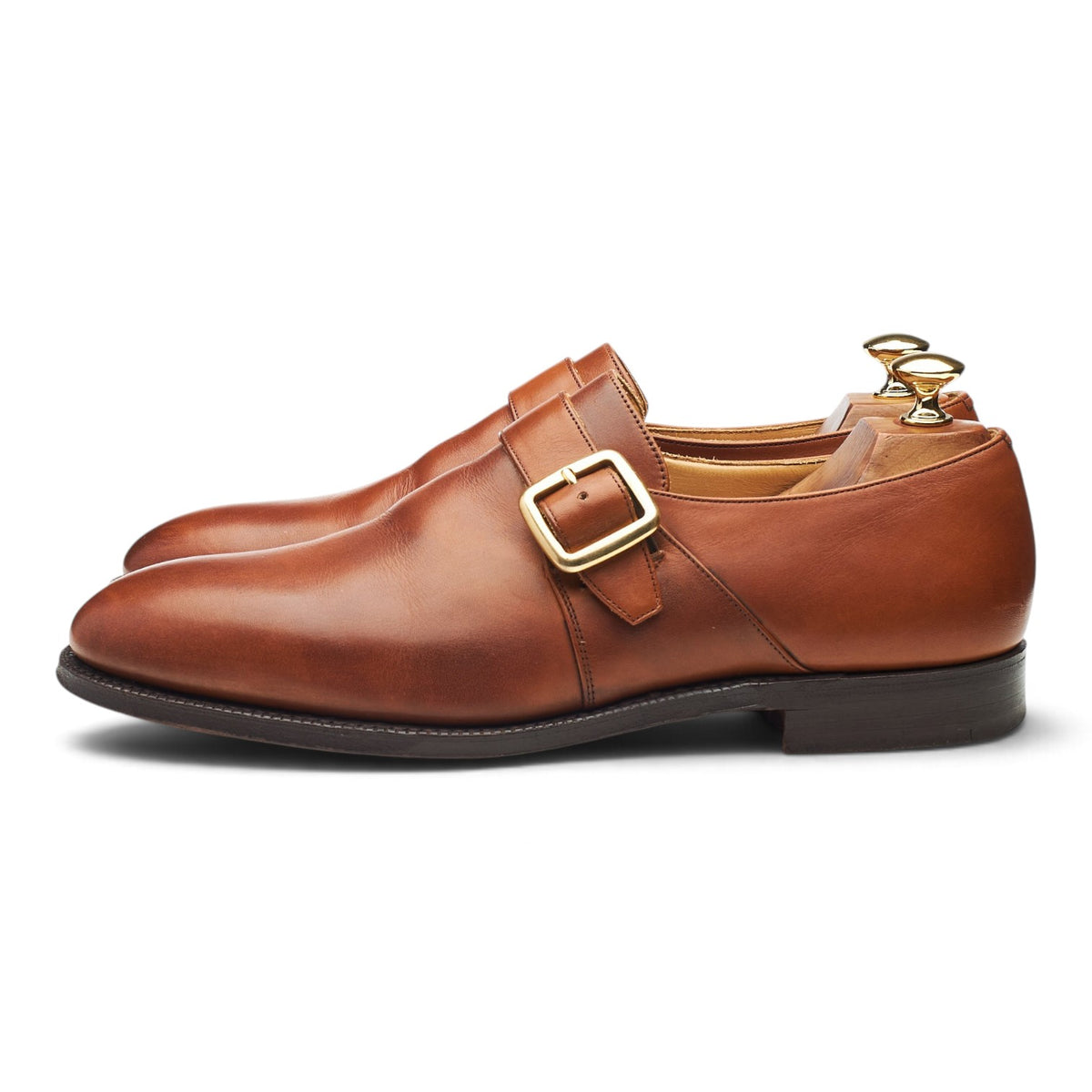 'Sydney' Tan Brown Leather Monk Strap UK 9 G
