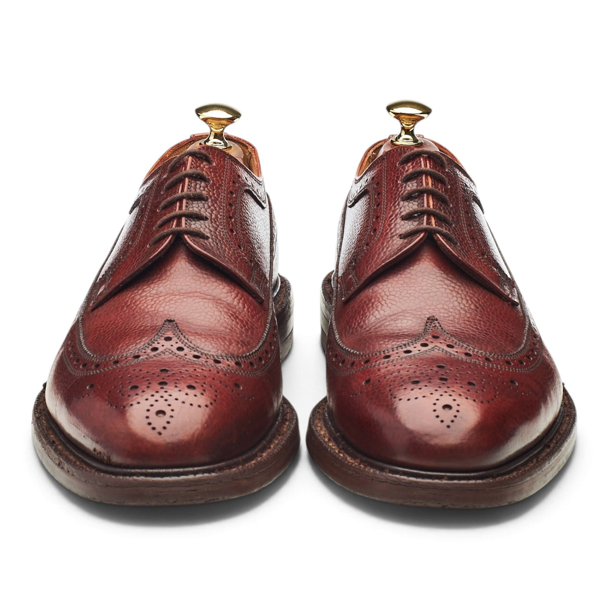 'Tedder' Brown Grain Leather Derby Brogues UK 9.5 F