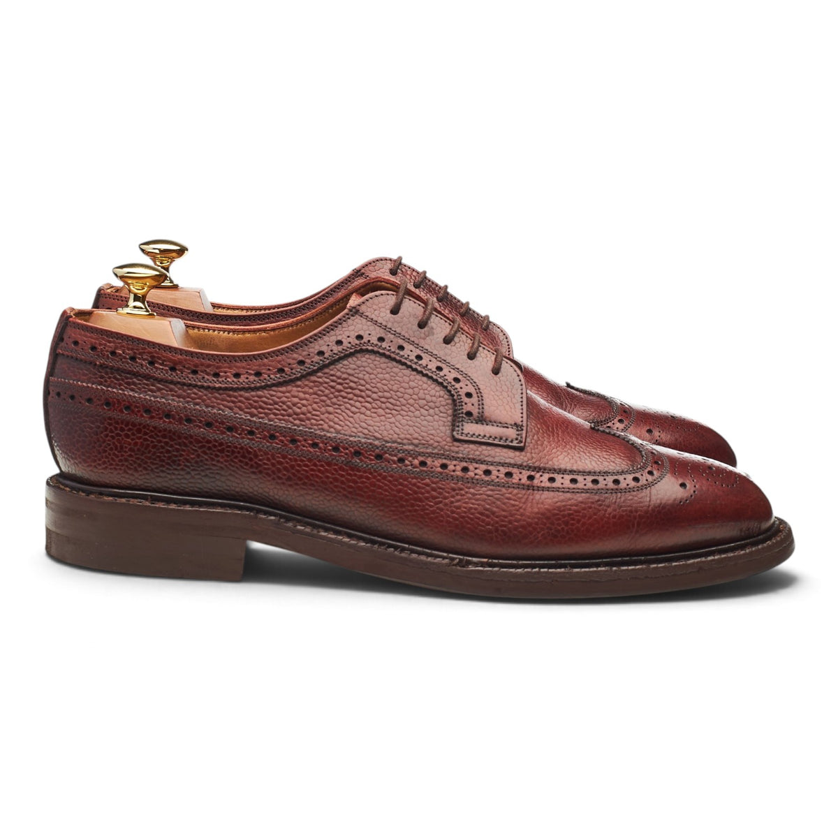 'Tedder' Brown Grain Leather Derby Brogues UK 9.5 F