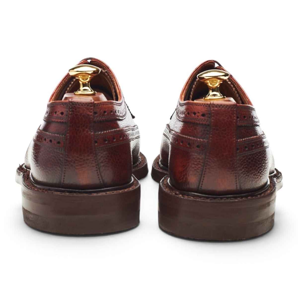 'Tedder' Brown Grain Leather Derby Brogues UK 9.5 F