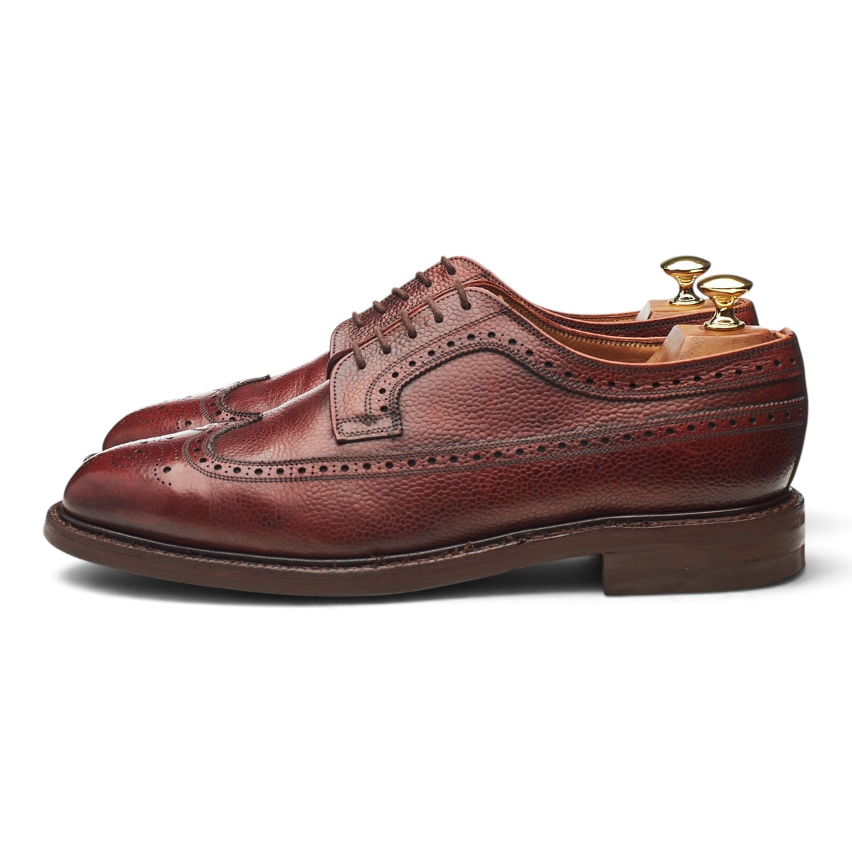 'Tedder' Brown Grain Leather Derby Brogues UK 9.5 F