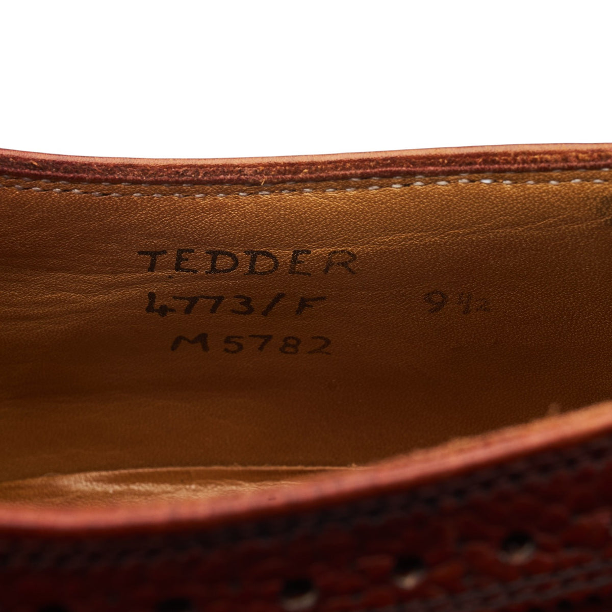 'Tedder' Brown Grain Leather Derby Brogues UK 9.5 F