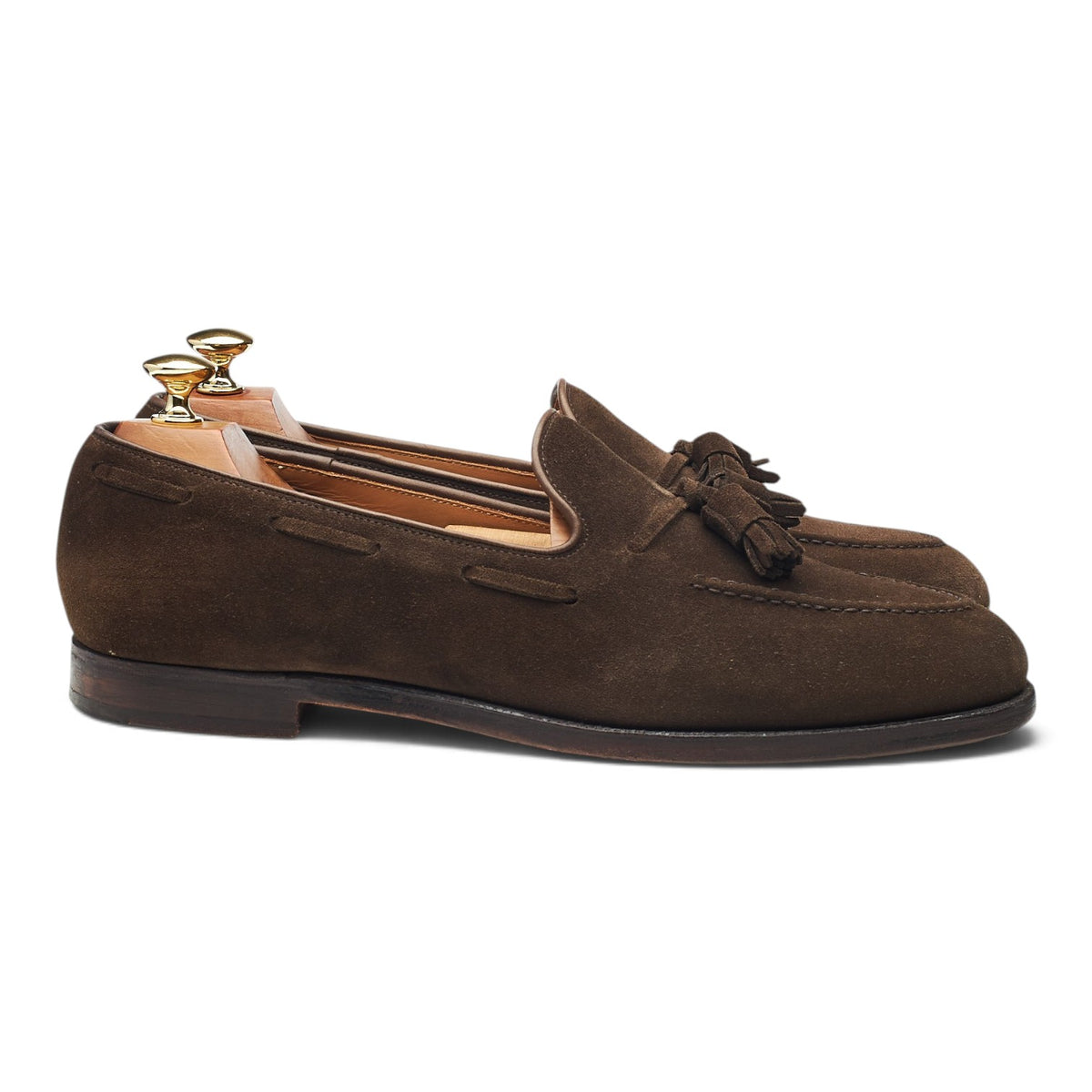 'Cavendish 2' Dark Brown Suede Tassel Loafers UK 9 E