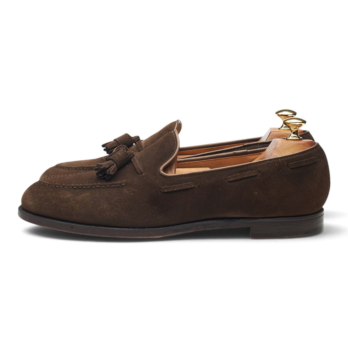 'Cavendish 2' Dark Brown Suede Tassel Loafers UK 9 E