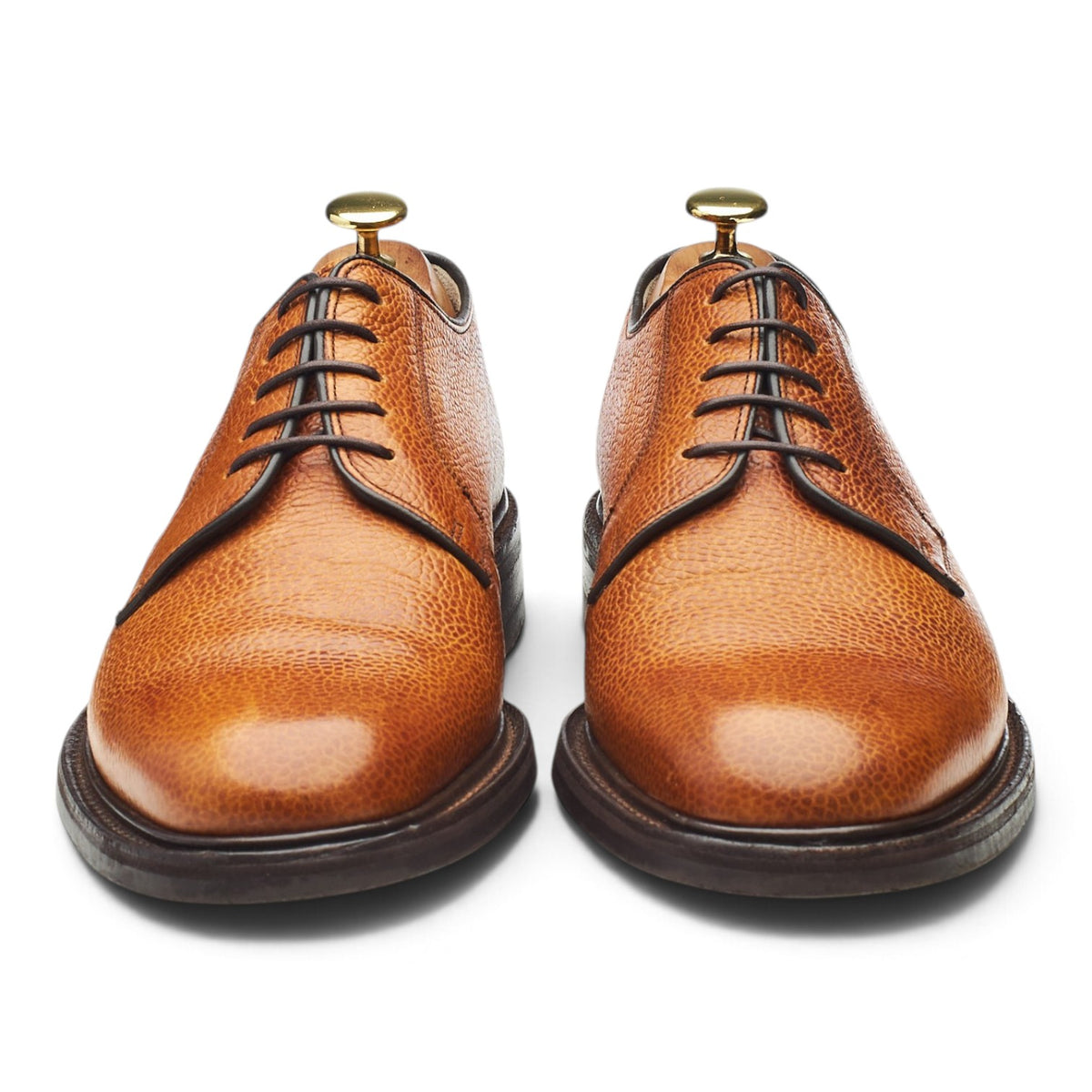'Nairn' Tan Brown Grain Leather Derby UK 8.5 F