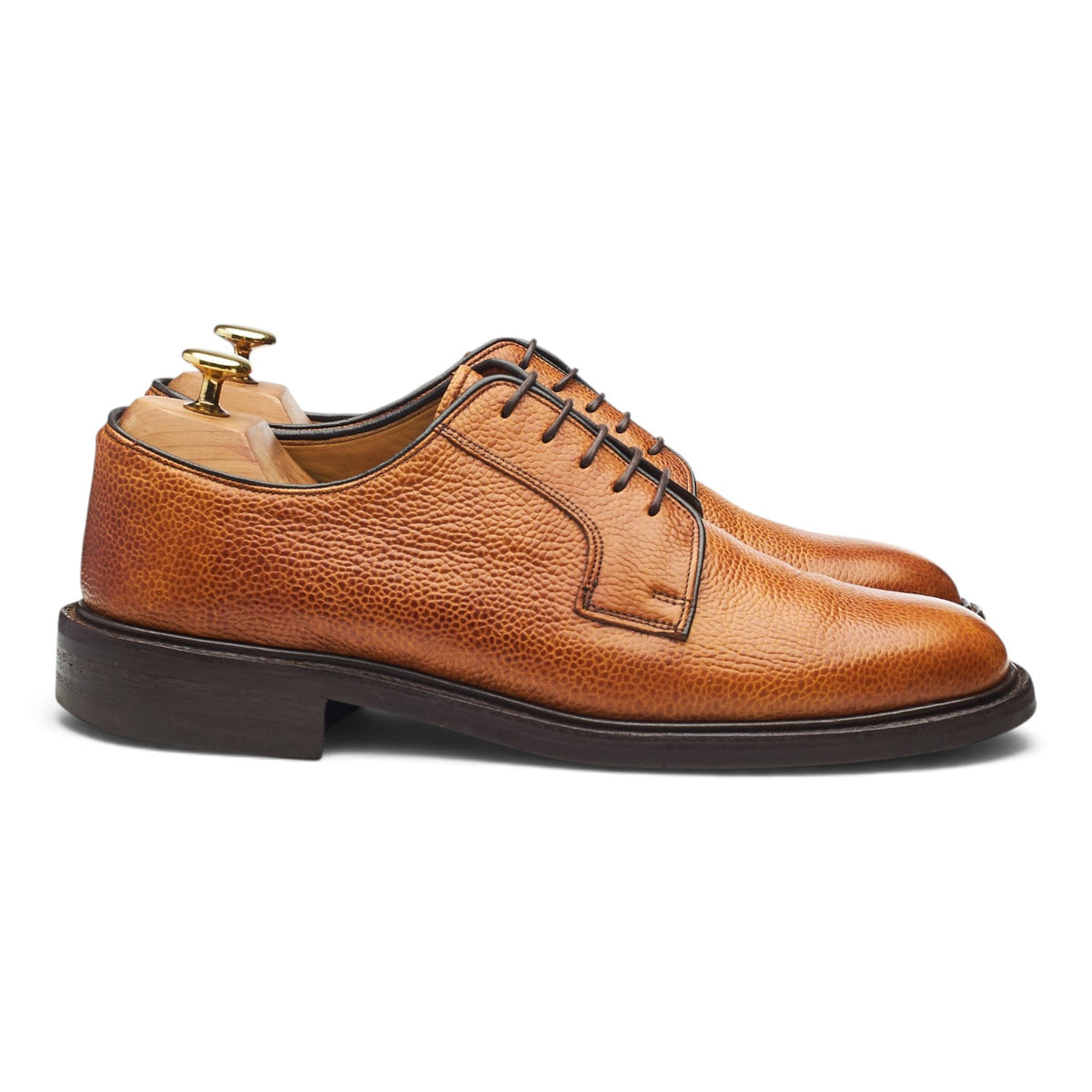 'Nairn' Tan Brown Grain Leather Derby UK 8.5 F