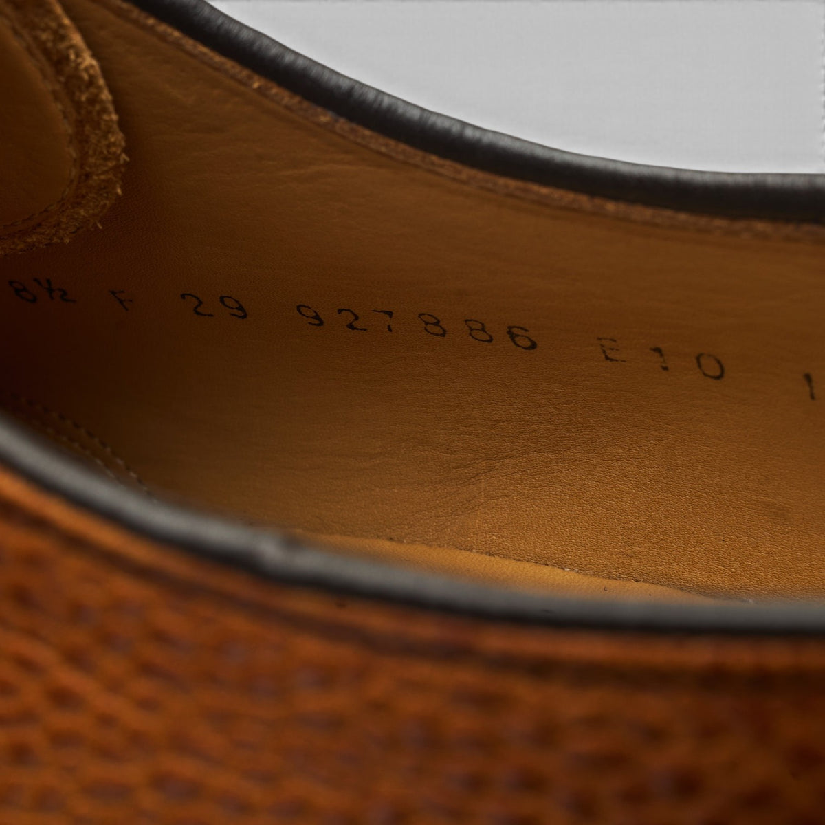 'Nairn' Tan Brown Grain Leather Derby UK 8.5 F