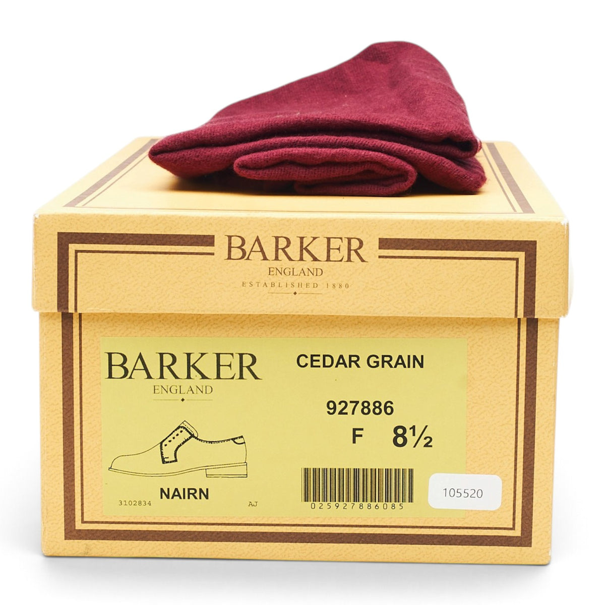 'Nairn' Tan Brown Grain Leather Derby UK 8.5 F