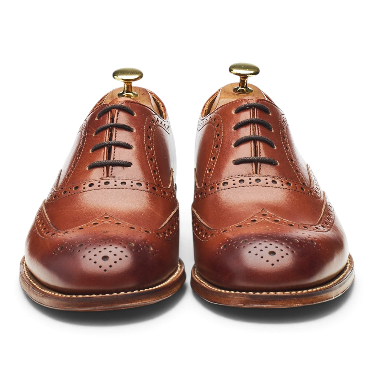 'Luther' Tan Brown Leather Oxford Brogues UK 8 F