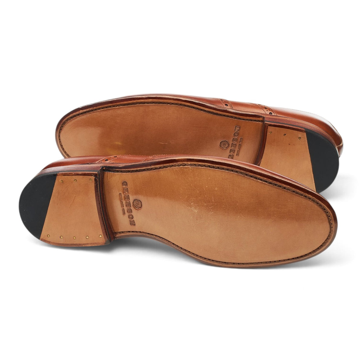 'Luther' Tan Brown Leather Oxford Brogues UK 8 F